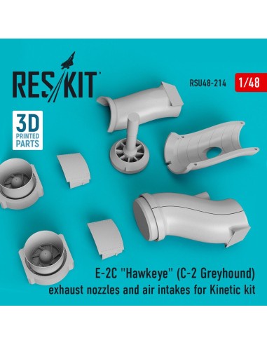 E-2C Hawkeye (C-2 Greyhound) exhaust nozzles and air intakes for Kinetic kit (3D Printed) 