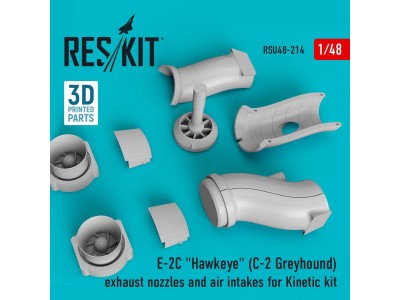 E-2C Hawkeye (C-2 Greyhound) exhaust nozzles and air intakes for Kinetic kit (3D Printed) 