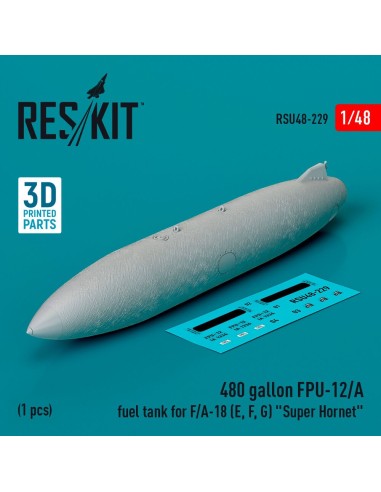 480 gallon FPU-12/A fuel tank for F/A-18 (E, F, G) Super Hornet (1 pcs) (3D Printed) 