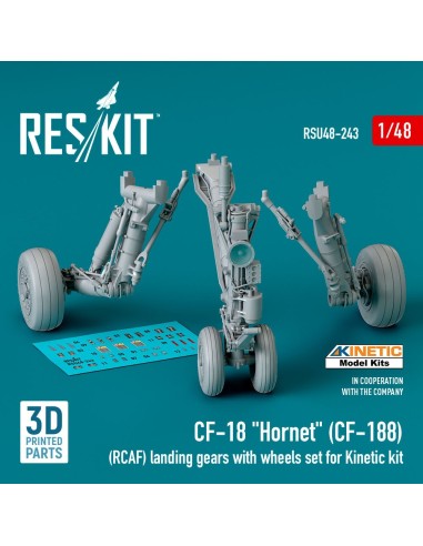 CF-18 Hornet (CF-188) (RCAF) landing gears with wheels set for Kinetic kit (3D Printed) 