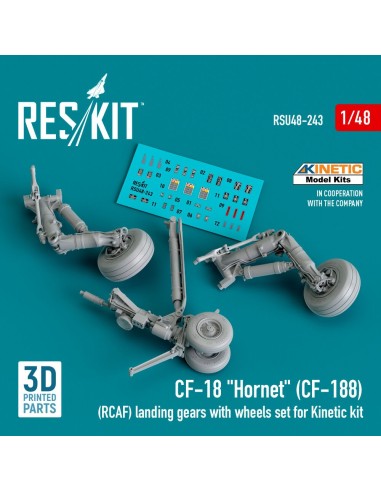 CF-18 Hornet (CF-188) (RCAF) landing gears with wheels set for Kinetic kit (3D Printed) 