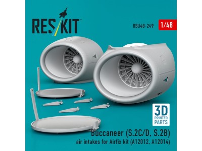 Buccaneer (S.2C/D, S.2B) air intakes for Airfix kit (A12012, A12014) (3D Printed) 