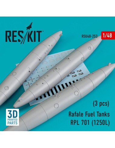 Rafale Fuel Tanks RPL 701 (1250L) (3 pcs) (3D Printed) 