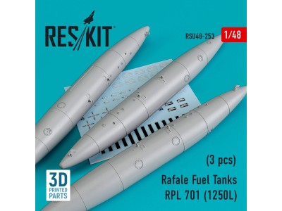 Rafale Fuel Tanks RPL 701 (1250L) (3 pcs) (3D Printed) 