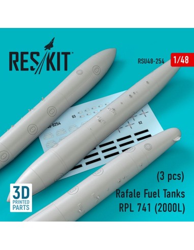 Rafale Fuel Tanks RPL 741 (2000L) (3 pcs) (3D Printed) 