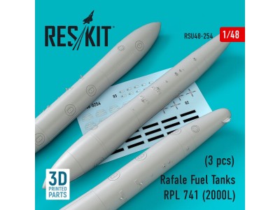 Rafale Fuel Tanks RPL 741 (2000L) (3 pcs) (3D Printed) 