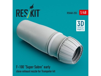 F-100 Super Sabre early close exhaust nozzle for Trumpeter kit (3D Printed) 