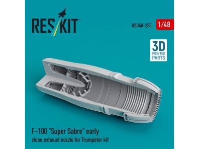 F-100 Super Sabre early close exhaust nozzle for Trumpeter kit (3D Printed) 