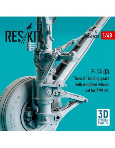 F-14 (D) Tomcat landing gears with weighted wheels set for AMK kit (Resin & 3D Printed) 
