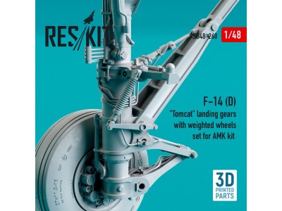 F-14 (D) Tomcat landing gears with weighted wheels set for AMK kit (Resin & 3D Printed) 