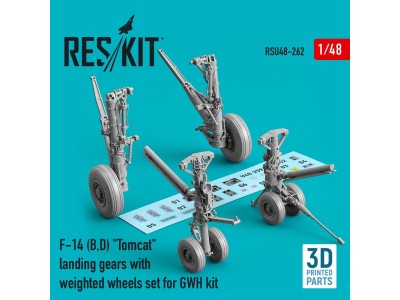 F-14 (A,B,D) Tomcat landing gears with weighted wheels set for GWH kit (Resin & 3D Printed) 