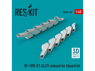 Bf-109E (E1,E4,E7) exhaust for Eduard kit (3D Printed) 