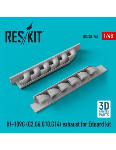 Bf-109G (G2,G6,G10,G14) exhaust for Eduard kit (3D Printed) 