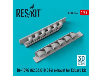 Bf-109G (G2,G6,G10,G14) exhaust for Eduard kit (3D Printed) 