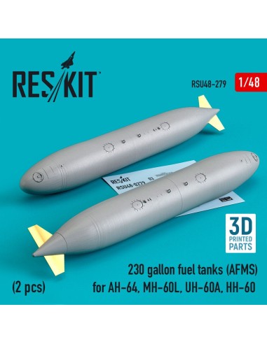 230 gallon fuel tanks (AFMS) for AH-64, MH-60L, UH-60A, HH-60 (2 pcs) (3D Printed) 