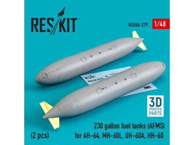 230 gallon fuel tanks (AFMS) for AH-64, MH-60L, UH-60A, HH-60 (2 pcs) (3D Printed) 