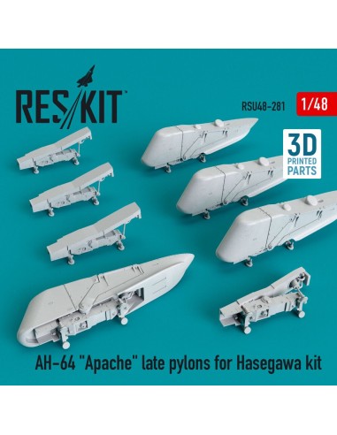 AH-64 Apache late pylons for Hasegawa kit (3D Printed) 