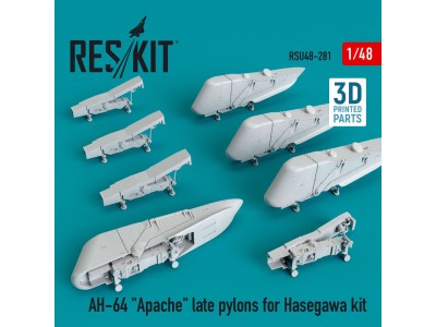 AH-64 Apache late pylons for Hasegawa kit (3D Printed) 