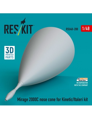 Mirage 2000C nose cone for Kinetic/Italeri kit (3D Printed) 