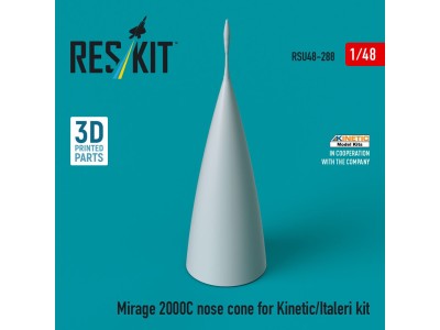 Mirage 2000C nose cone for Kinetic/Italeri kit (3D Printed) 