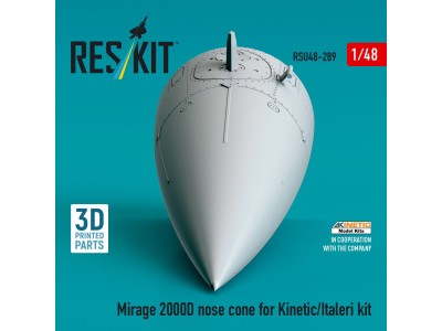 Mirage 2000D nose cone for Kinetic/Italeri kit (3D Printed) 