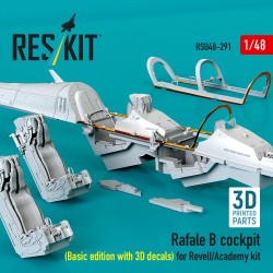 Rafale B cockpit (Basic edition with 3D decals) for Revell/Academy kit (3D Printed)  2