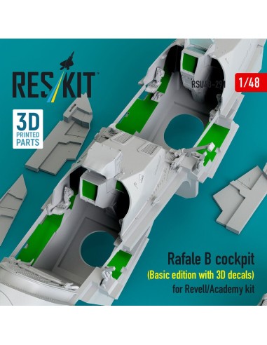 Rafale B cockpit (Basic edition with 3D decals) for Revell/Academy kit (3D Printed) 