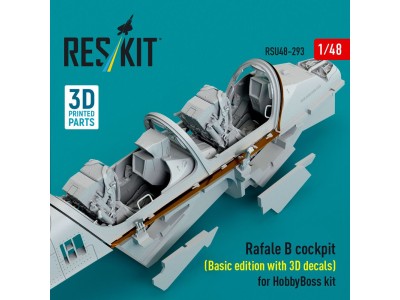 Rafale B cockpit (Basic edition with 3D decals) for HobbyBoss kit (3D Printed) 