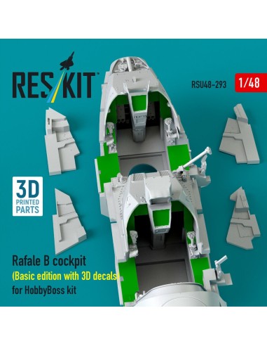 Rafale B cockpit (Basic edition with 3D decals) for HobbyBoss kit (3D Printed) 