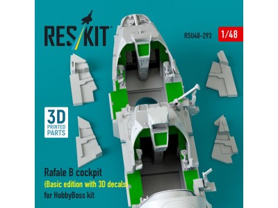 Rafale B cockpit (Basic edition with 3D decals) for HobbyBoss kit (3D Printed) 