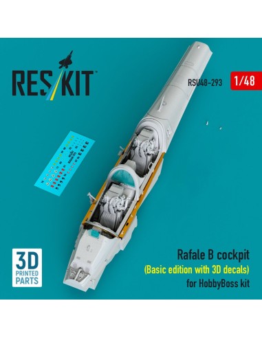 Rafale B cockpit (Basic edition with 3D decals) for HobbyBoss kit (3D Printed) 