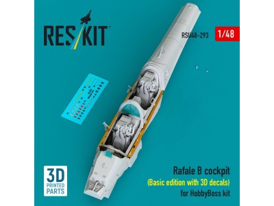 Rafale B cockpit (Basic edition with 3D decals) for HobbyBoss kit (3D Printed) 