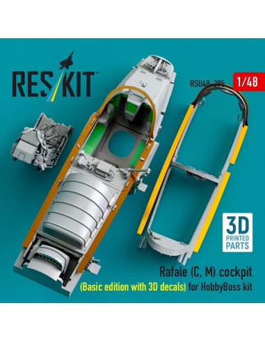 Rafale (C, M) cockpit (Basic edition with 3D decals) for HobbyBoss kit (3D printed) 