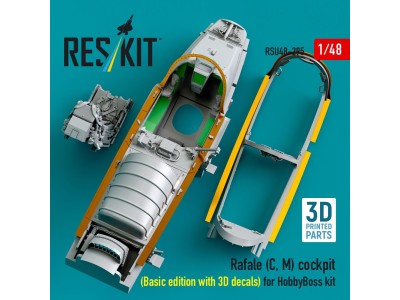 Rafale (C, M) cockpit (Basic edition with 3D decals) for HobbyBoss kit (3D printed) 