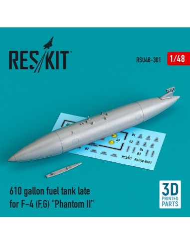 610 gallon fuel tank late F-4 (F,G) Phantom II (3D Printed) 