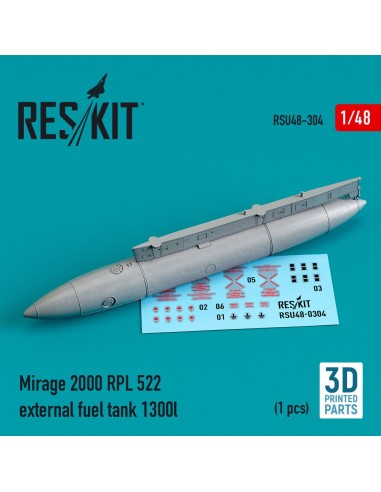 Mirage 2000 RPL 522 external fuel tank 1300lt (3D Printed) 