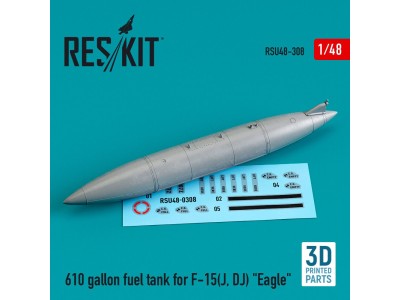 610 gallon fuel tank for F-15(J, DJ) Eagle (3D Printed) 