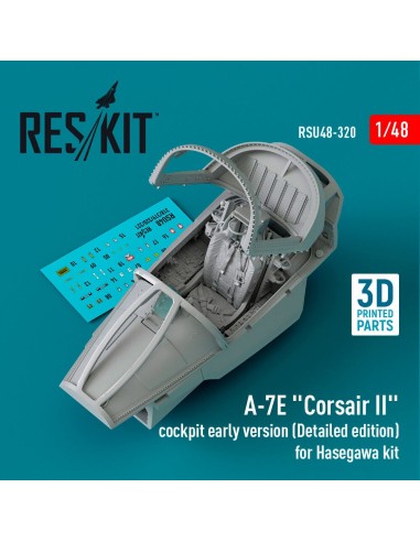A-7E Corsair II cockpit early version (Detailed edition) for Hasegawa kit (3D Printed) 