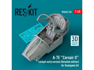 A-7E Corsair II cockpit early version (Detailed edition) for Hasegawa kit (3D Printed) 