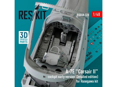 A-7E Corsair II cockpit early version (Detailed edition) for Hasegawa kit (3D Printed) 