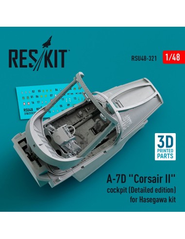 A-7D Corsair II cockpit (Detailed edition) for Hasegawa kit (3D Printed) 