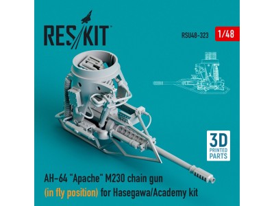 AH-64 Apache M230 chain gun (in fly position) for Hasegawa/Academy kit (3D Printed) 