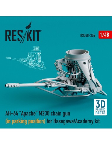 AH-64 Apache M230 chain gun (in parking position) for Hasegawa/Academy kit (3D Printed) 