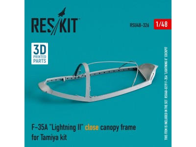 F-35A Lightning II close canopy frame for Tamiya kit (3D Printed) 