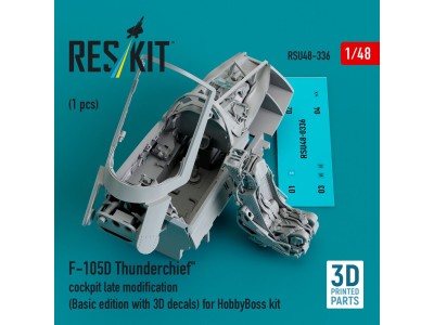 F-105D Thunderchief cockpit late modification (Basic edition with 3D decals) for HobbyBoss kit (3D Printed) 