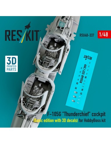 F-105G Thunderchief cockpit (Basic edition with 3D decals) for HobbyBoss kit (3D Printed) 