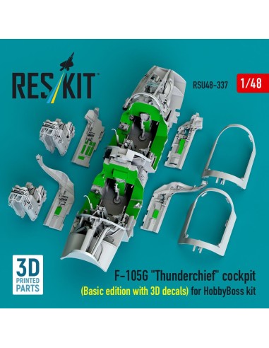 F-105G Thunderchief cockpit (Basic edition with 3D decals) for HobbyBoss kit (3D Printed) 