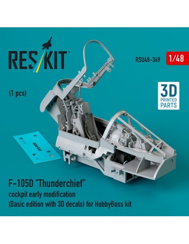 F-105D Thunderchief cockpit early modification (Basic edition with 3D decals) for HobbyBoss kit (3D Printed) 