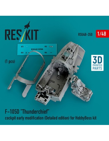 F-105D Thunderchief cockpit early modification (Detailed edition) for HobbyBoss kit (3D Printed) 
