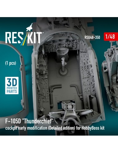 F-105D Thunderchief cockpit early modification (Detailed edition) for HobbyBoss kit (3D Printed) 